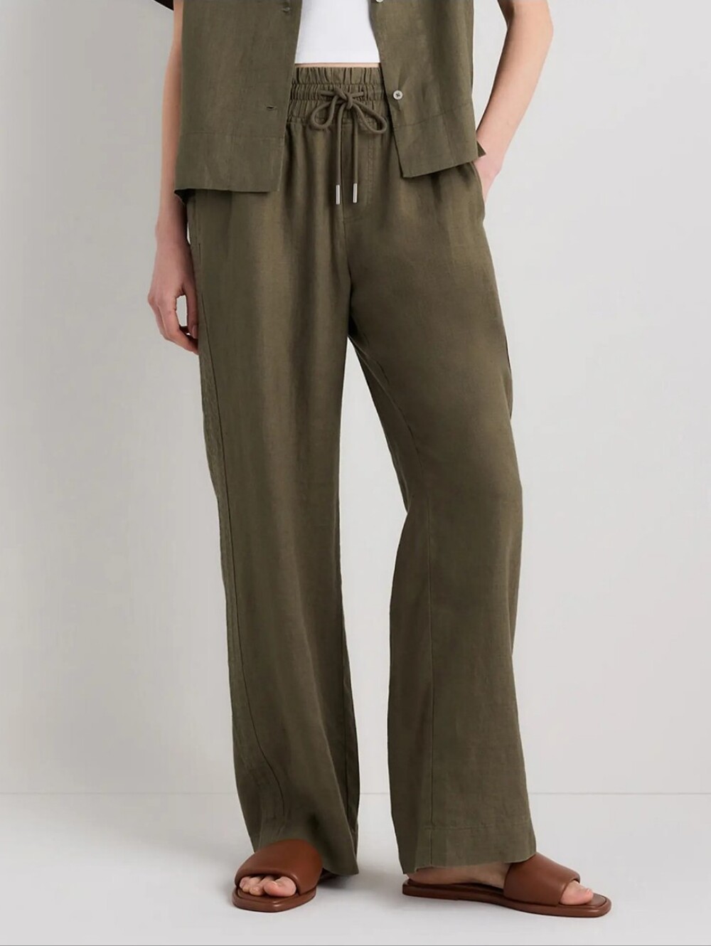 Quince 100% European Linen Wide Leg Pants- L